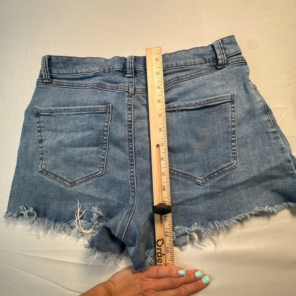 Rewash Denim Shorts Distressed Light Wash Blue High Rise Size 9 29